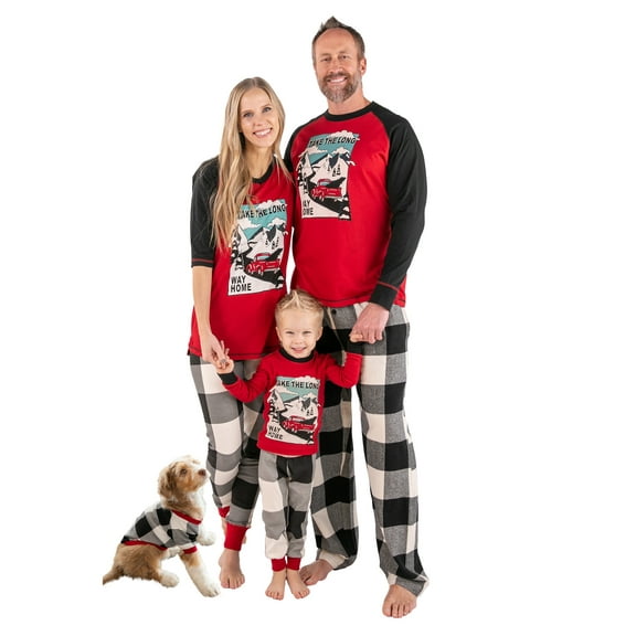 LazyOne Truck Plaid Family Matching Christmas Pajamas Set, Pajamas for Kids, Teens, Adults and Dog