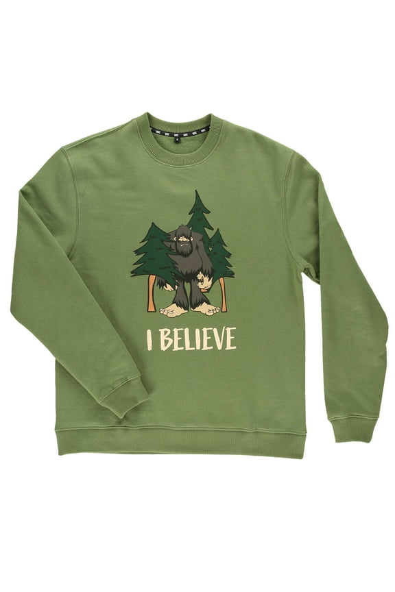 LazyOne Unisex Sweatshirt for Men and Women, Novelty Crewneck Sweater, Comfortable Outerwear (Bigfoot, L)
