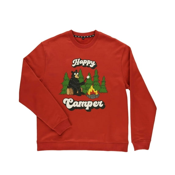 LazyOne Unisex Sweatshirt for Men and Women, Novelty Crewneck Sweater, Comfortable Outerwear (Happy Camper, XXL)