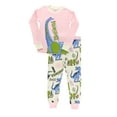 thumbnail image 1 of LazyOne Warm Long-Sleeve PJ Sets for Girls and Boys, Dinosnore Pink, Funny Animal Kids' Pajama Sets, 1 of 7