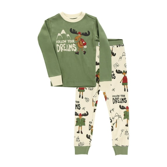 LazyOne Warm Long-Sleeve PJ Sets for Girls and Boys, Follow Your Dreams, Funny Animal Kids' Pajama Sets
