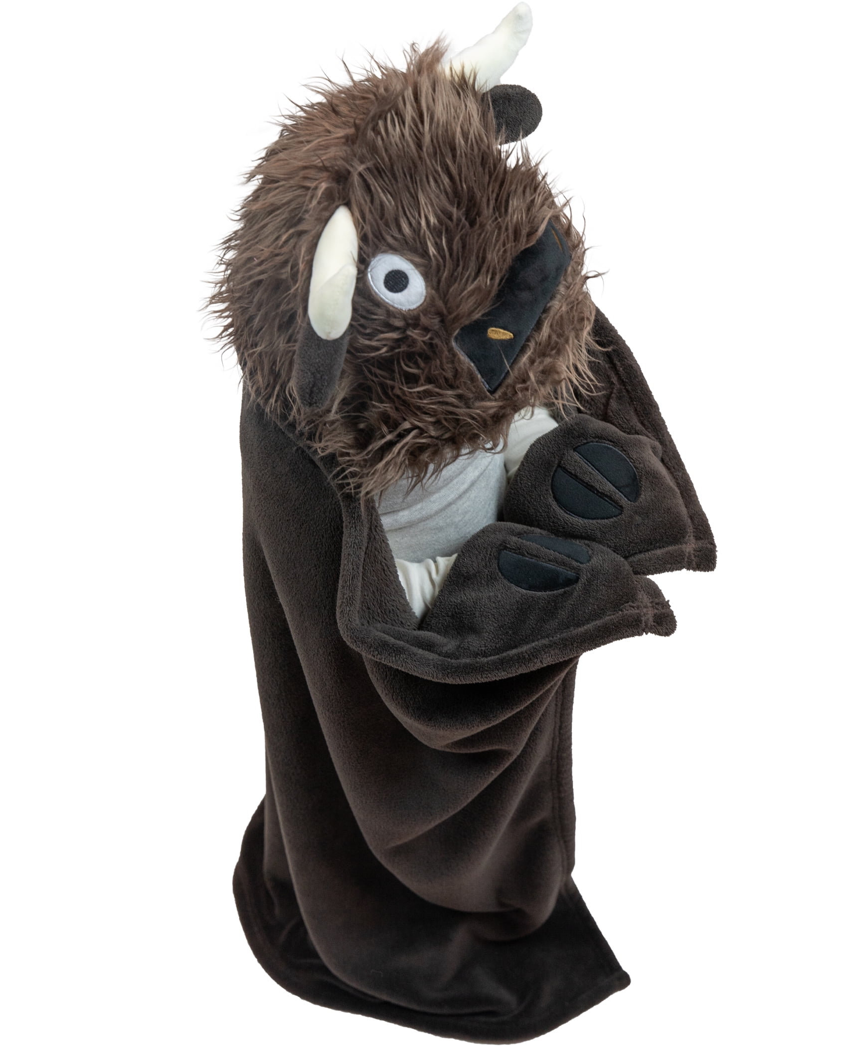 LazyOne Wearable Hooded Blanket for Kids, Animal Hooded Blanket (Buffalo Blanket)