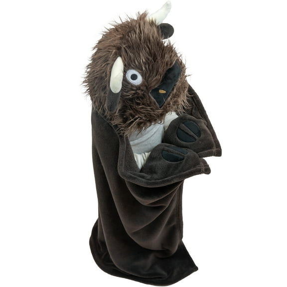 LazyOne Wearable Hooded Blanket for Kids, Animal Hooded Blanket (Buffalo Blanket)