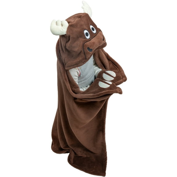 LazyOne Wearable Hooded Blanket for Kids, Animal Hooded Blanket (Moose Blanket)
