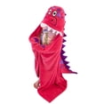 thumbnail image 1 of LazyOne Wearable Hooded Blanket for Kids, Animal Hooded Blanket (Pink Dinosaur), 1 of 5