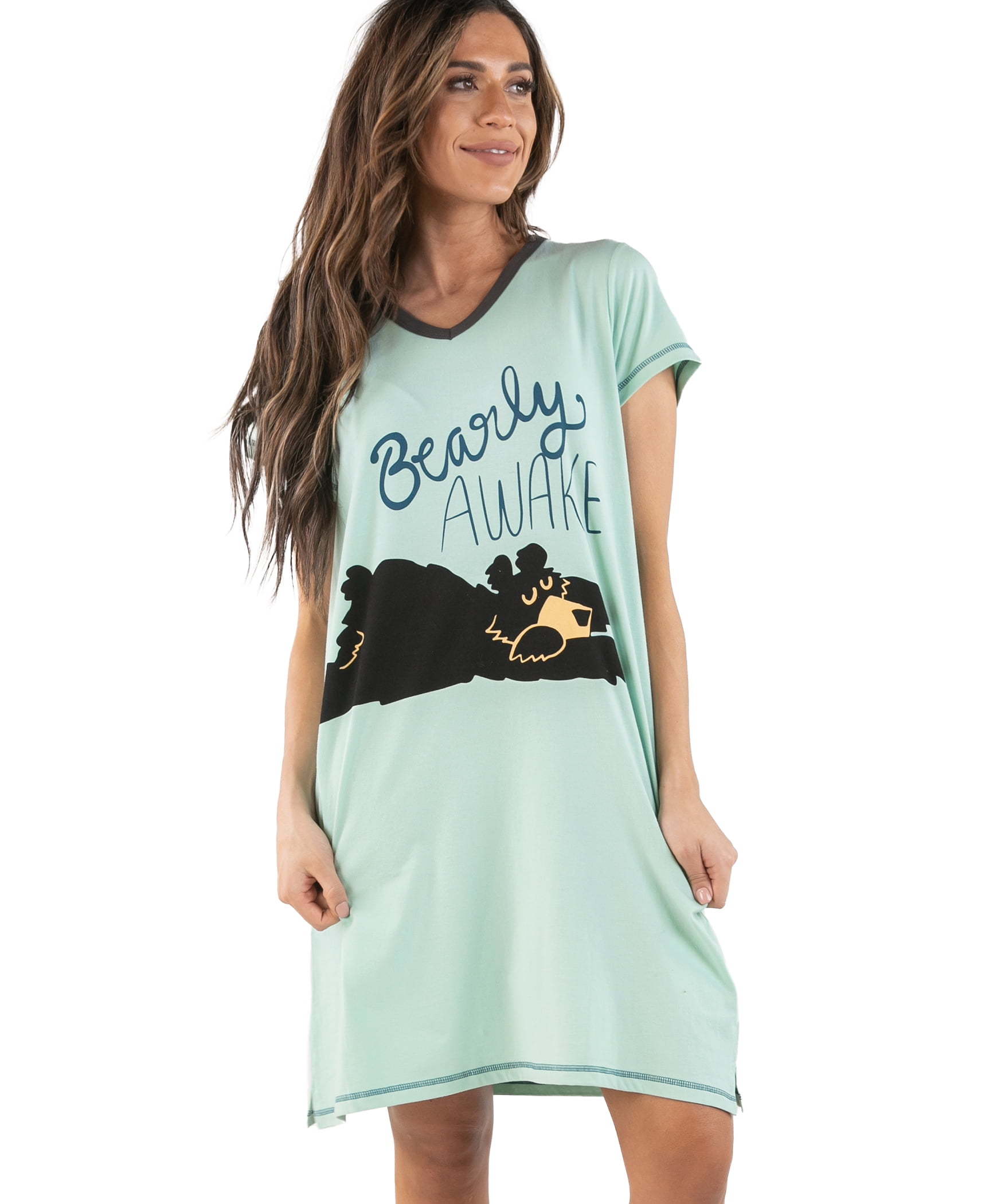 lazyone-women-s-nightgown-funny-v-neck-sleep-shirt-for-women-bearly
