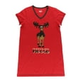 thumbnail image 1 of LazyOne Women's Nightgown, Funny V-Neck Sleep Shirt for Women (Chocolate Moose, L/XL), 1 of 4