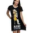 thumbnail image 1 of LazyOne Women's Nightgown, Funny V-Neck Sleep Shirt for Women (Mane Attraction, L/XL), 1 of 7
