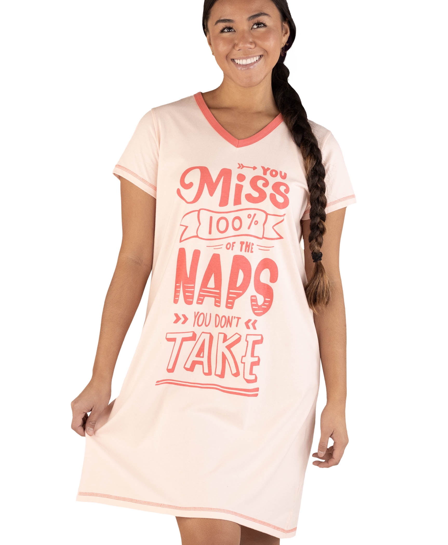 LazyOne Women's Nightgown, Funny V-Neck Sleep Shirt for Women (Miss ...
