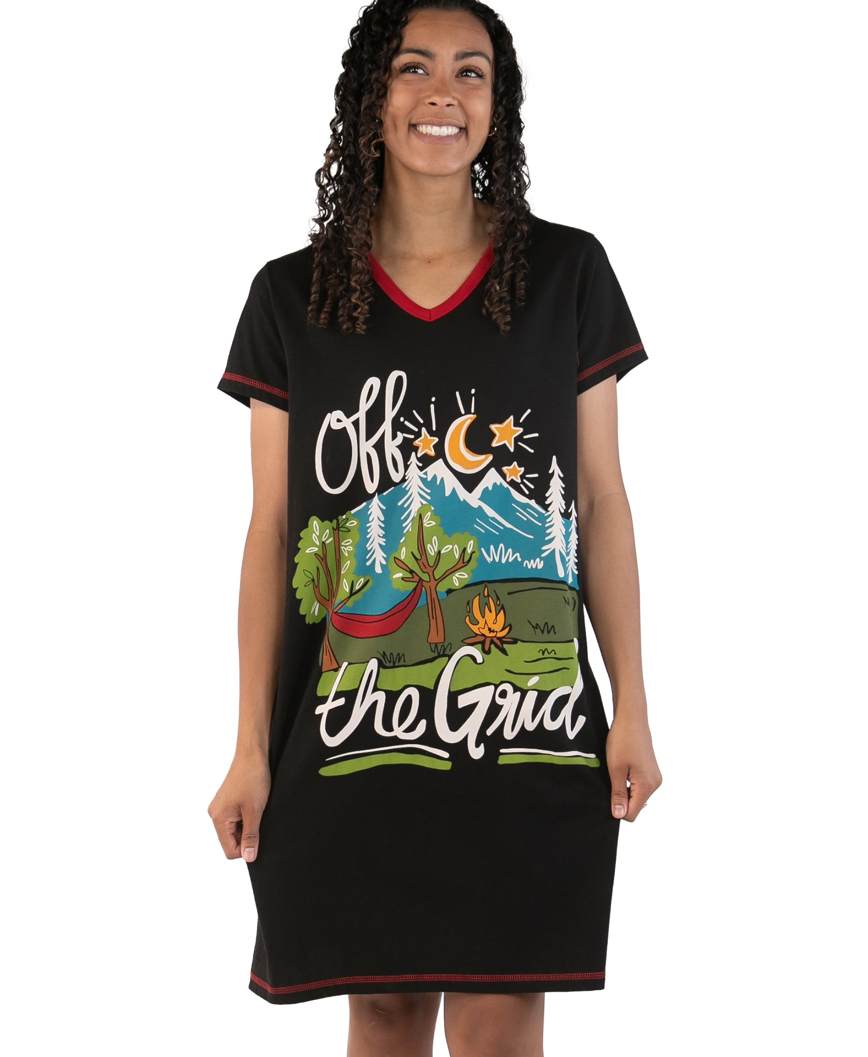 LazyOne Women's Nightgown, Funny V-Neck Sleep Shirt for Women (Off the ...