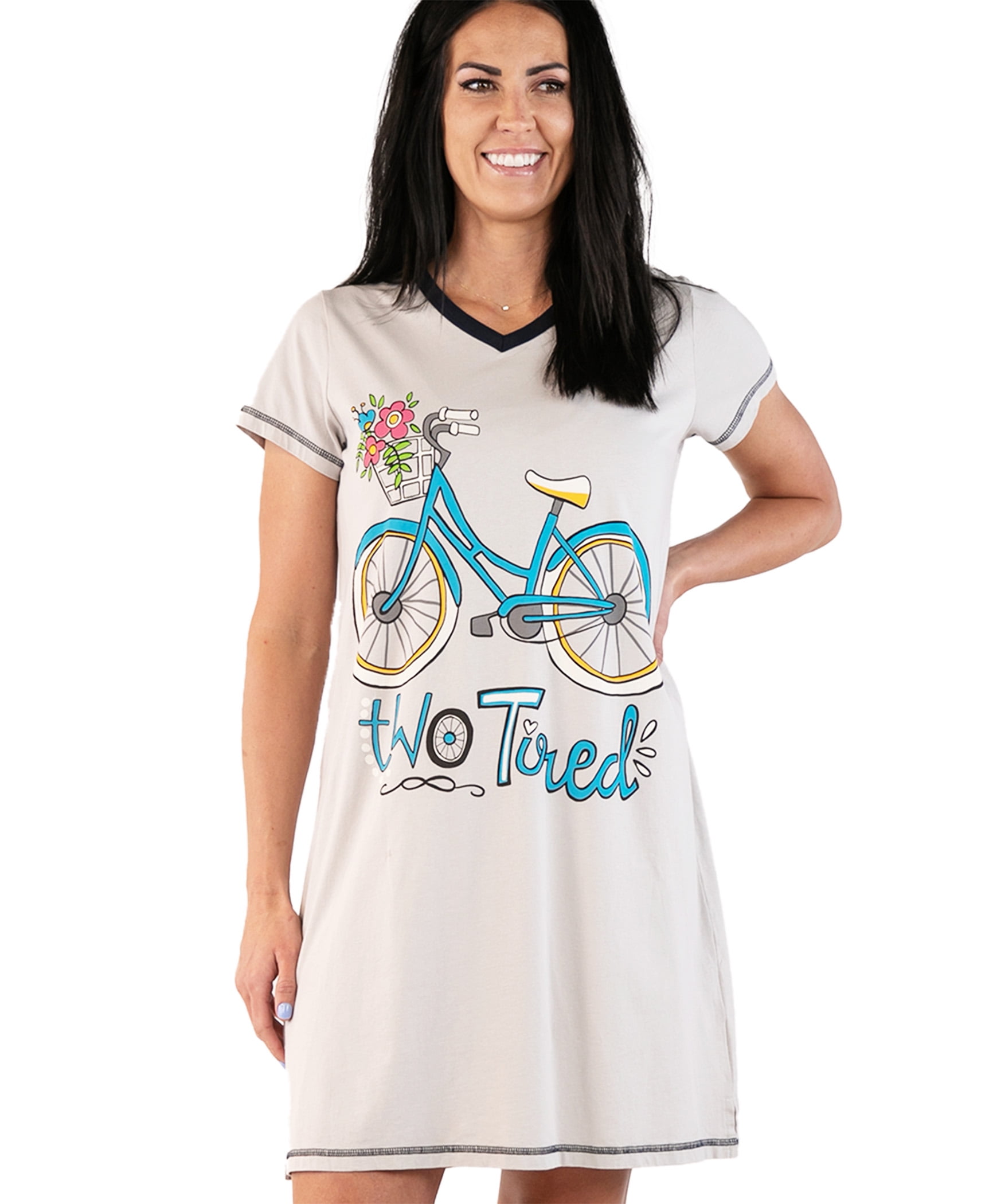 LazyOne Women's Nightgown, Funny V-Neck Sleep Shirt for Women (Two ...