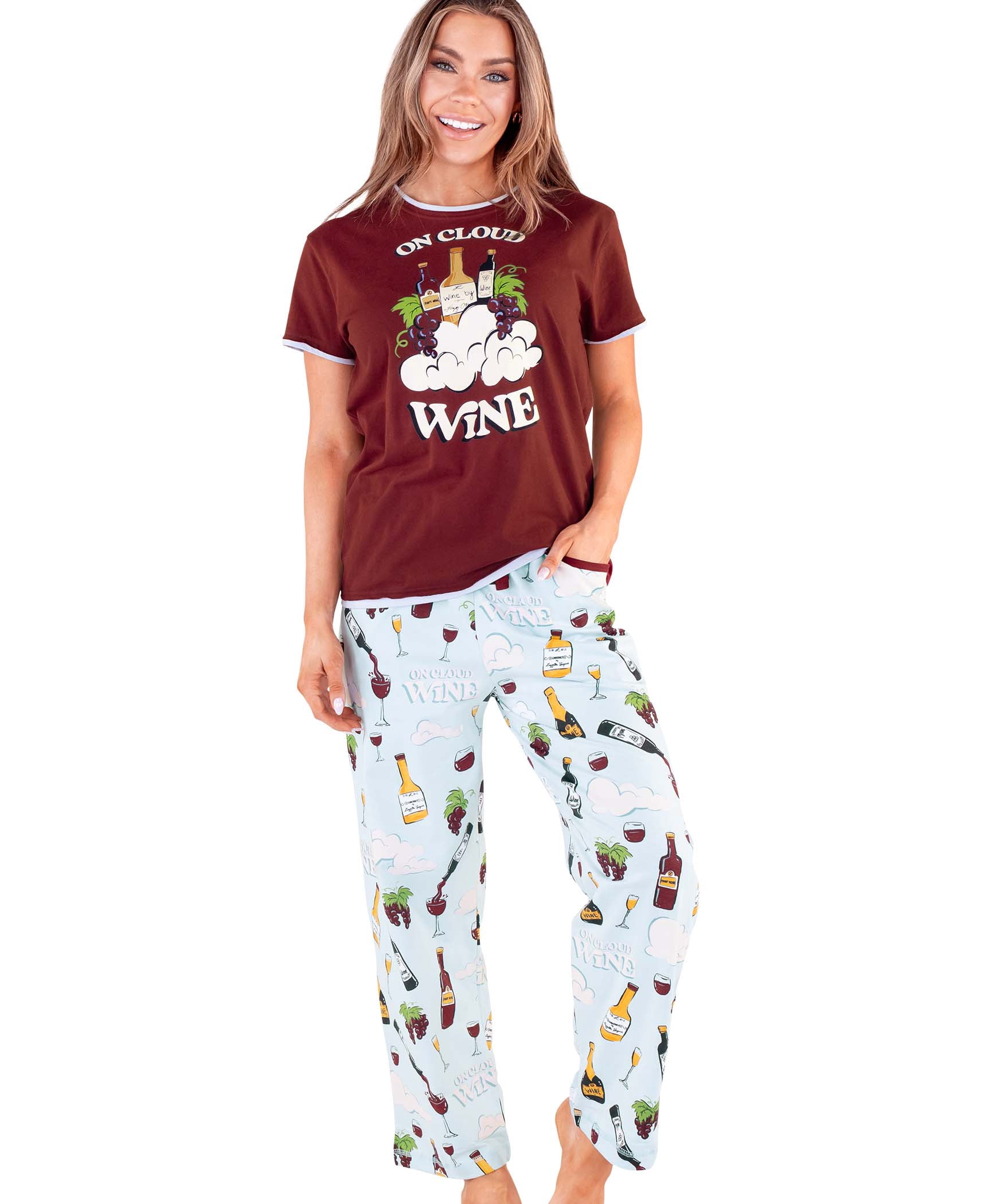 LazyOne Women's Pajama Set, Short Sleeves with Cute Prints, Relaxed Fit ...