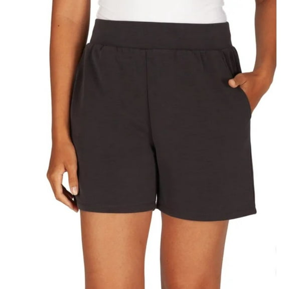 LazyPants Women's Size Medium (8-10) Luxe Shorts, Black (Charcoal)