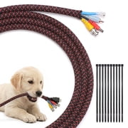 LazySpin 10ft - 1/2 inch Cord Protectors, Wire Cover Cable Wrap Sleeve for Pets, Black&Red