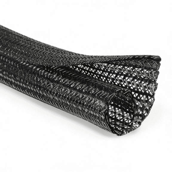 LazySpin 10ft Cord Protector Wire Loom Tubing Cable Sleeve, Black