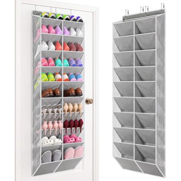 Shoe Rack Winning 10-Tier Over-the-Door Shoe Organizer with Clear Pockets, Holds 20-30 ...