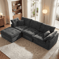 thumbnail image 1 of LazySunsets 112" Oversized Modular Sectional L Shaped Sofa, Wide & Deep Seat Boneless Cloud Couch With Multi-Purpose Round Pillow, No Assembly (Gray), 1 of 6