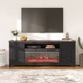 thumbnail image 1 of LazySunsets 70" Electric Fireplace TV Stand for TVs Up to 80 Inches,Farmhouse Media Console with 36" Color Changing Fireplace Insert,Barn Doors, Drawers & Adjustable Storage Shelves,Black, 1 of 7