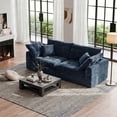 thumbnail image 1 of LazySunsets 79 Inches Cloud Boneless Loveseat, Wide & Deep Seat Boneless Cloud Couch With Multi-Purpose Round Pillow, No Assembly (Blue), 1 of 6