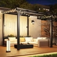 thumbnail image 1 of LazySunsets 8'x10' Hardtop Gazebo for Patio, Wall Mounted Gazebos Pergola with Sloped Roof, Outdoor Lean to Pergola, Heavy Duty Awnings for Small Space Decks, Black, 1 of 7