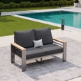 thumbnail image 1 of LazySunsets Aluminum Patio Furniture Set 2 Seats, Dark Gray, 1 of 9