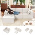 thumbnail image 1 of LazySunsets Modular Sectional Boneless Couch, Chenille Tufted Sectional Couches for Living Room, No Assembly L Shape Cloud Sofa with Throw Pillows & Storage Side Pocket (White), 1 of 8