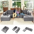 thumbnail image 1 of LazySunsets Modular Sectional Boneless Couch, Chenille Tufted Sectional Couches for Living Room, No Assembly U Shape Cloud Sofa with Throw Pillows & Storage Side Pocket (Gray), 1 of 8