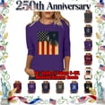 thumbnail image 1 of Lazyguy 1776-2026 America 250th Anniversary Tees Women Graphic Printed Loose Shirts Crew Neck 3/4 Sleeves T-Shirts Tops for Fourth of July Casual S-4XL Purple, 1 of 9