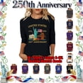 thumbnail image 1 of Lazyguy The USA 250th Anniversary Blouses Women Graphic Printed Loose Tops Crew Neck 3/4 Sleeves Shirts Pullover for Fourth of July Party S-4XL Black, 1 of 9