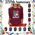 thumbnail image 1 of Lazyguy United States 250th Anniversary T-Shirts Women Graphic Printed Loose Blouses O-Neck Three-Quarter Sleeves Pullover Shirts for Festival Fourth of July S-4XL Wine, 1 of 9