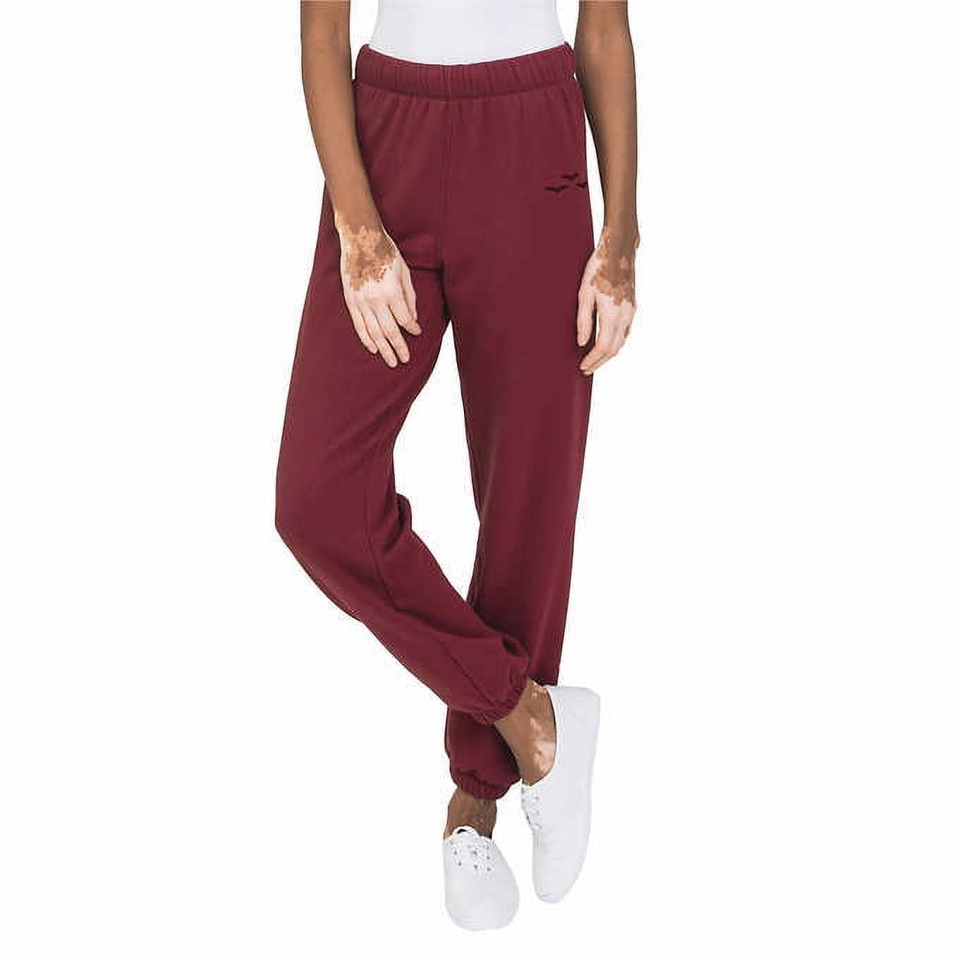 Lazypants Ladies' Size X-Large, Velour Fleece Jogger Pants, Red