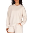 thumbnail image 1 of Lazypants Women's Long Sleeve Luxe Crewneck Pullover Sweatshirt, Cream, L, 1 of 5