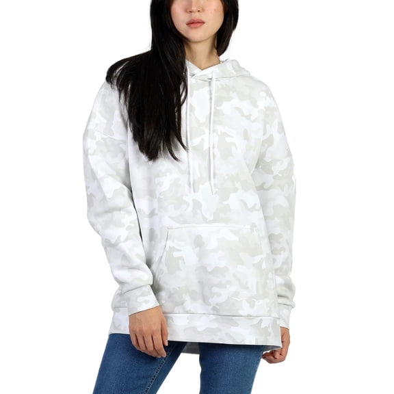 Lazypants Women's Sz L Ladies' Fleece Hoodie Camo White