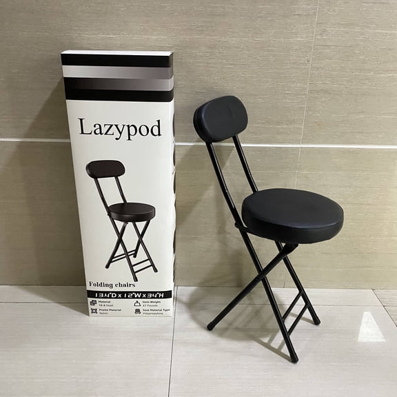 Lazypod Folding chairs,Cushioned Padded Folding Chairs,23.6-Inch Counter Height Bar Chairs,Portable Folding Chairs