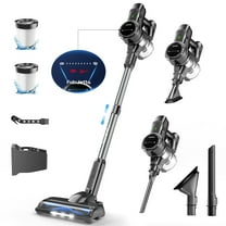 Lazyswan Cordless Vacuum Cleaner 35KPA Self-Standing Stick Vacuum 50min 400W Vac for Home Pet Hair Car Carpet Hardwood Floor, Black