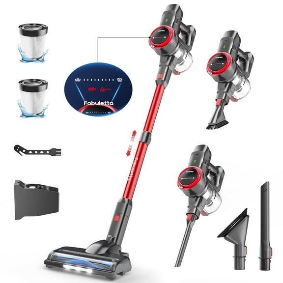 Lazyswan FABULETTA Cordless Vacuum Cleaner, 35KPa Powerful Suction, 50min Runtime, Self-Standing, Lightweight 3.5lbs, HEPA Filtration, for Pet Hair/Hardwood Floor/Carpet
