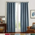 thumbnail image 1 of Lazzzy Blackout Velvet Curtains Living Room Darkening Drapes 2 Panels Rod Pocket Thermal Insulated Soft Privacy Window Treatments Dark Slate 52" x 120", 1 of 14