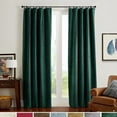 thumbnail image 1 of Lazzzy Blackout Velvet Curtains Living Room Darkening Drapes 2 Panels Rod Pocket Thermal Insulated Soft Privacy Window Treatments Green 52" x 84", 1 of 7