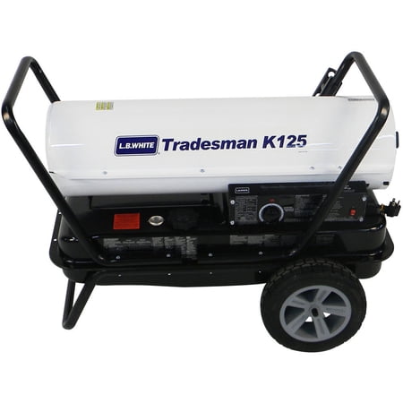 Lb White Tradesman Forced Air Open Flame Multi Fuel 125K Btu Heater