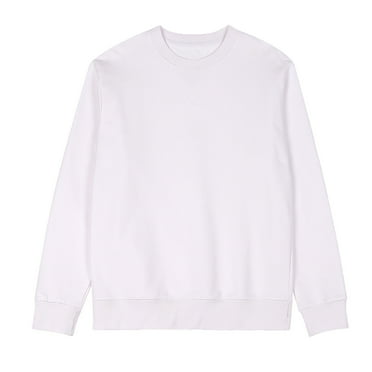 LbsKUS Clearance,100% Cotton Swearshirt for Men Long Sleeve Lightweight Pullover Sweaters Lightweight Crewneck Solid Color Sweatshirts for Men,White,M