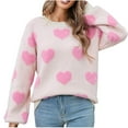 thumbnail image 1 of LbsKUS Clearance Sale,Womens Sweatshirt Heart Graphic Long Sleeve Pullover Sweater Casual Crew Neck Print Tops Fall Pullover Shirts(Beige,X-Large), 1 of 8