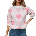 thumbnail image 1 of LbsKUS Clearance Sale,Womens Sweatshirt Heart Graphic Long Sleeve Pullover Sweater Casual Crew Neck Print Tops Fall Pullover Shirts(White,X-Large), 1 of 9