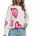 thumbnail image 1 of LbsKUS Clearance Sale,Womens Sweatshirt Heart Graphic Long Sleeve Pullover Sweater Casual Crew Neck Print Tops Fall Pullover Shirts(White,X-Large), 1 of 9