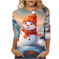 thumbnail image 1 of LbsKUS Deals,Christmas Shirts for Women 2024 Cute Xmas 3D Graphic Tops Funny Snowflake Snowman Holiday Shirt 3/4 Sleeve Pullover Top Ladies Clothes(Multicolor,XL), 1 of 5