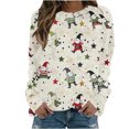 thumbnail image 1 of LbsKUS Deals,Christmas T Shirts for Women Cute Christmas Tree Santa Claus Graphic Tops Long Sleeve Fashion Shirt Xmas Holiday Party Pullover Blouse(Beige,XL), 1 of 4