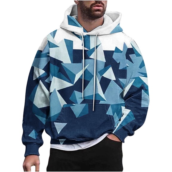 LbsKUS Hoodies Sweatshirt for Men Loose Fit Long Sleeve Drawstring Hoodies Pullover with Pocket Light Sweatshirts Hoodie Mens Hoodies(Blue,4X-Large)