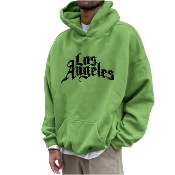 LbsKUS Mens Lightweight Hoodies Novelty Long Sleeve Pullover Sweatshirts with Pocket Letter Print Graphic Pullover Tops Hoodie Mens Hoodies(Green,3X-Large)