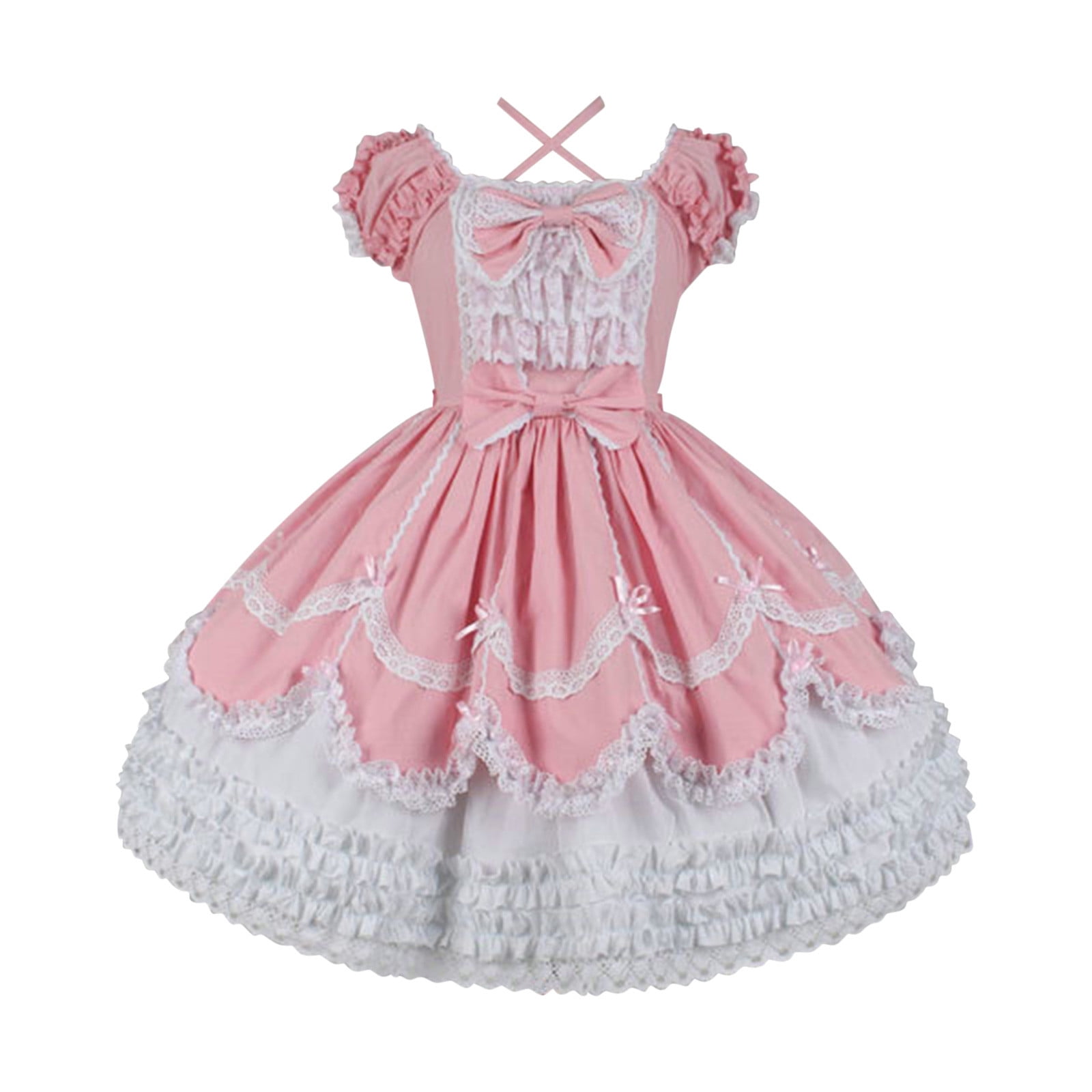 LbsKUS Deals,Teen Girls Kawaii Lolita Princess Dress Cute Bow