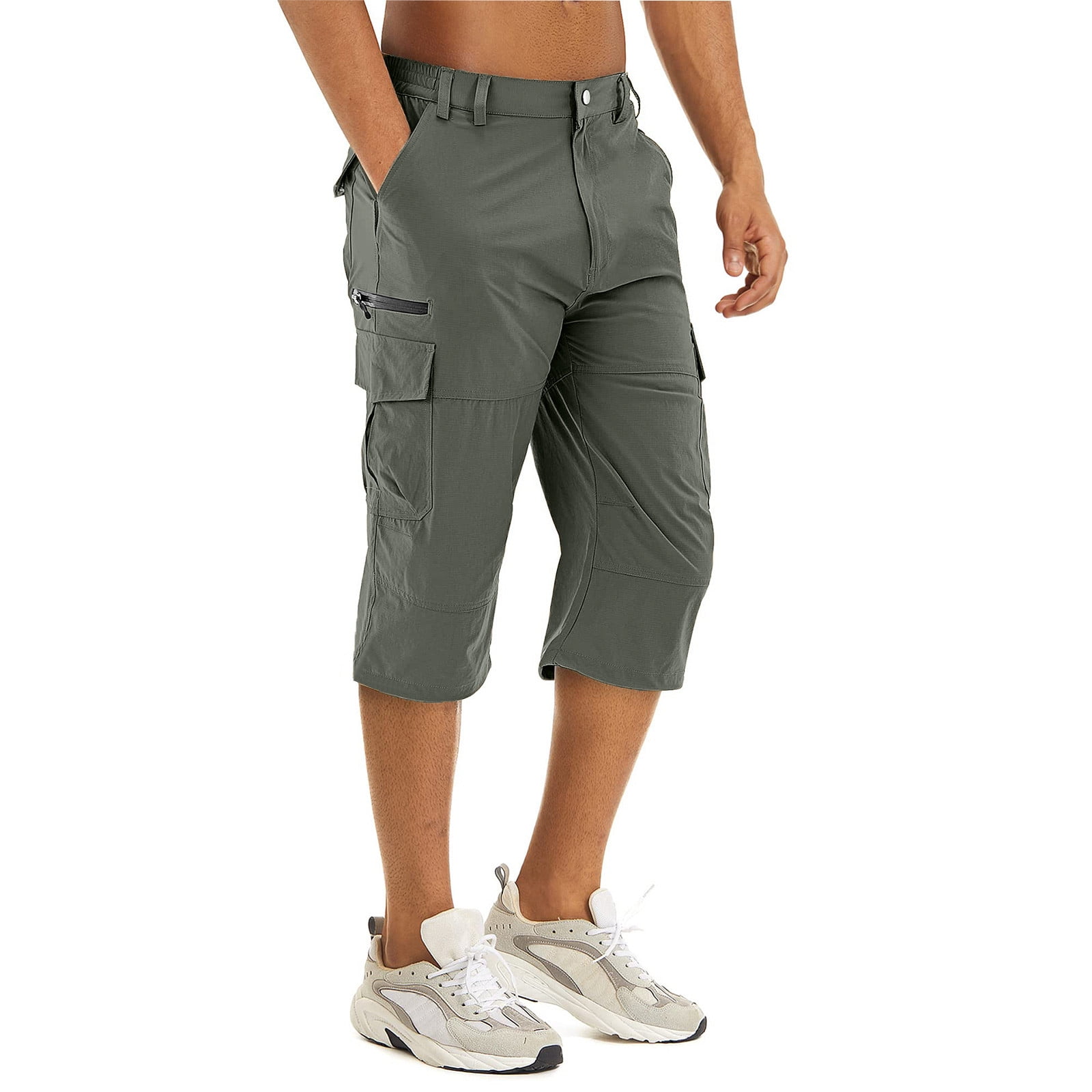 YnimioAOX Men's Casual Workout Shorts With Zipper Pockets – Stretchy, Elastic Waist, 8 Sizes | Perfect For Gym, Running, Lounging - View #2