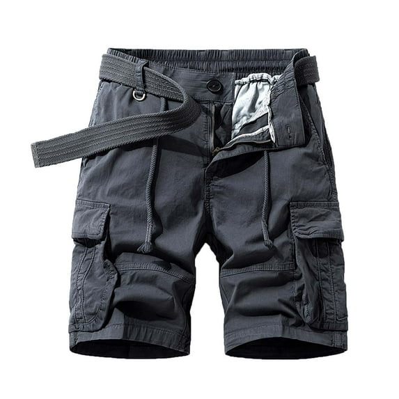 LbsKUS Quick Dry Hiking Shorts Men's Cargo Casual Outdoor Short Stretchy Lightweight Summer Short with Multi Pockets Casual Twill Elastic Pants Trendy Beach Shorts,Gray,XXL